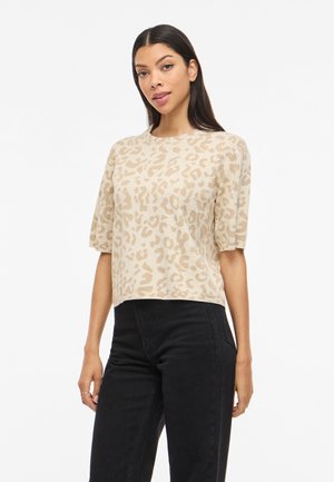 VILA VIMAYAS O NECK - T-Shirt print - super light natural melange