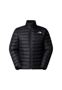 Giubbotto antivento nero con colletto alto e chiusura con zip. Presenta una texture trapuntata e polsini elasticizzati. Logo nella zona del petto sinistro.