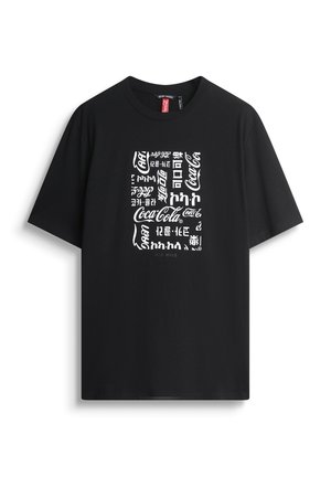 RELAXED FIT WITH FLOCK AND INJECTION LOGO - Majica kratkih rukava s printom - black