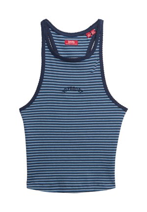 Superdry & Co, ESSENTIAL LOGO STRIPED RACER - Débardeur - richest navy feeder