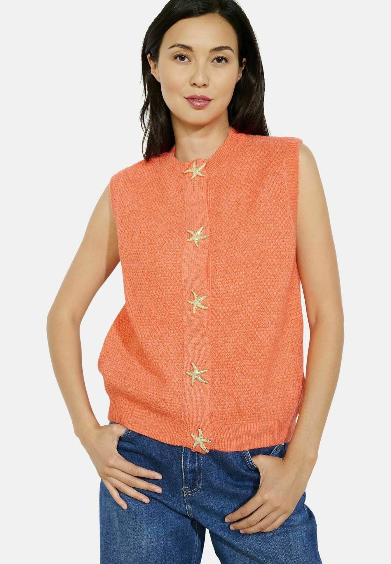 Débardeur Fille Z By Zella - Taille M 8/10 - Chiné Orange, Dos Coureur - Occasion Bon état
