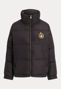 CREST-PATCH QUILTED FUNNELNECK DOWN COAT - Μπουφάν με πούπουλα - black