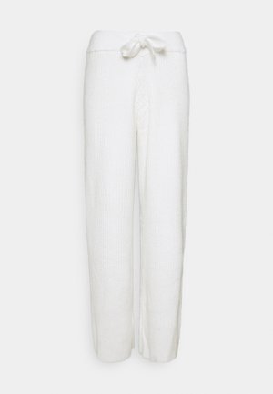 RECYCLED WIDE LEG TROUSER - Pantalones - white