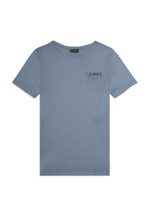 CORTA CON STRASS A FORMA DI TASCHINO  - T-shirt con stampa - blue