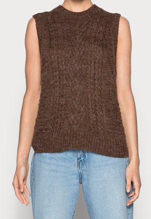 Stickad tröja - dark brown