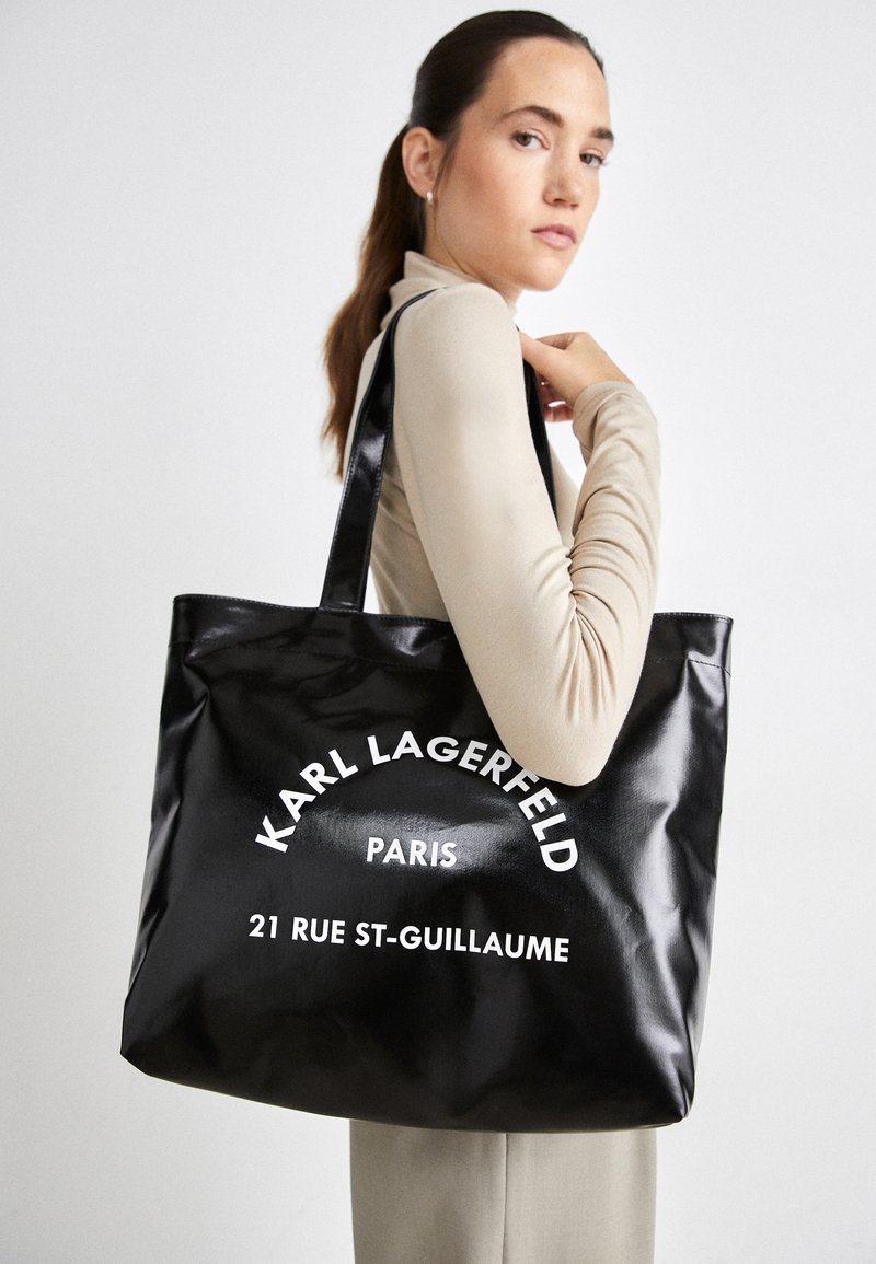 Black shiny tote bag Clearance