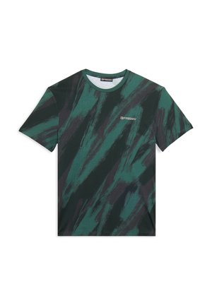 WITH BRUSHSTROKE-EFFECT - T-shirt con stampa - green