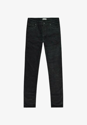 Zwarte jeans van katoenmix stof. Beschikken over een skinny fit, vijf zakken, gestikte details en een klassieke knoopsluiting met ritssluiting.