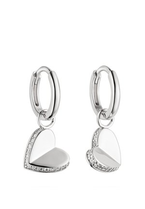 FOLDED HEART - Øreringe - silver-coloured