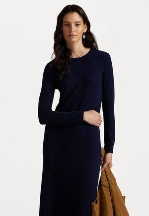 CASHMERE LONG-SLEEVE DRESS - Rochie de zi - navy