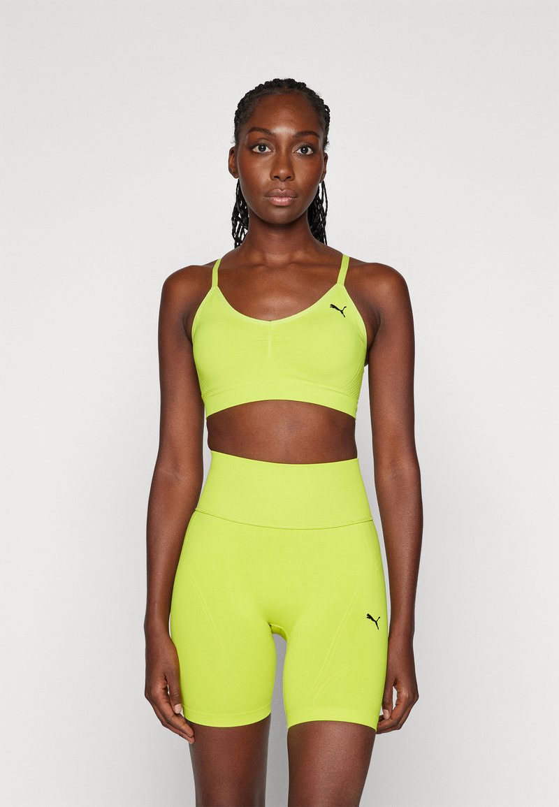 Puma MOVE SHAPELUXE SEAMLESS - Športová podprsenka s nízkou podporou - lime pow