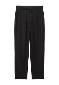 Sorte sweatpants lavet af blødt stof med elastisk talje og snøre. Har lige ben og ingen synlige mønstre eller detaljer.