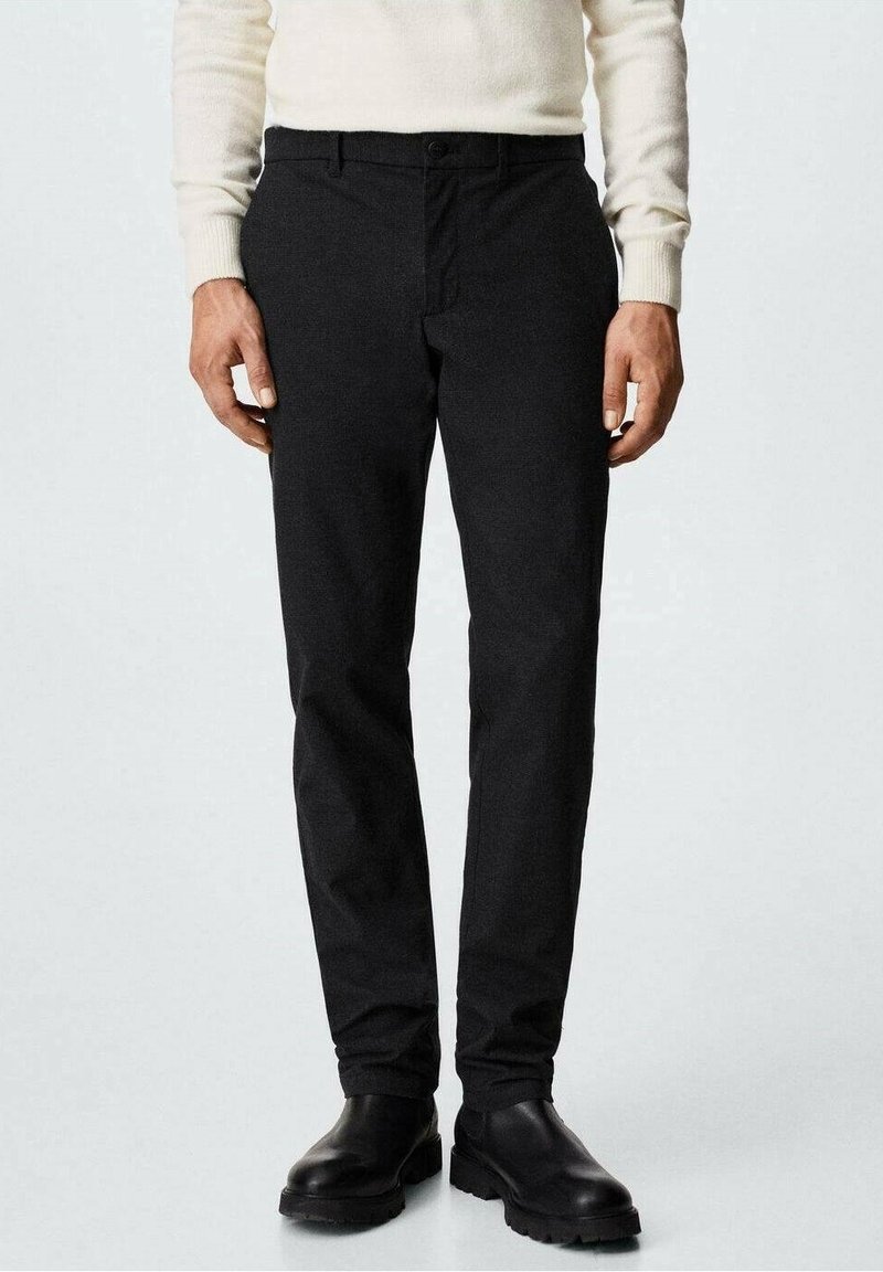 Mango Kalhoty - mottled dark grey