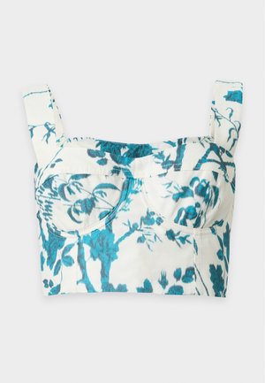 Erdem, COTTON LINEN BRALET TOP, niebieski