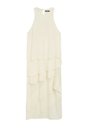 Massimo Dutti, FLOWING MIDI DRESS WITH RUFFLES - Robe de jour - white