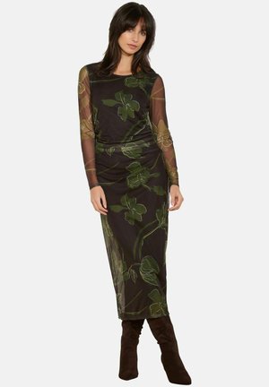 LONG WITH FLORAL PRINT - Denné šaty - brown dark chocolate