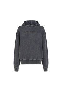 Felpa grigia con cappuccio realizzata in tessuto morbido, con logo frontale, polsini e orlo a coste. Leggermente oversize con una vestibilità rilassata.