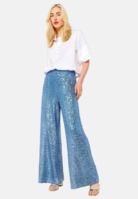 WITH SEQUINS - Pantaloni - blue pastel