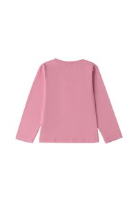 Langsleeve-shirt in effen roze, gemaakt van zachte katoen. Heeft een ronde halslijn en een eenvoudige zoom met een relaxte pasvorm.