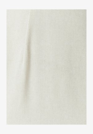 Heller beige Stoff mit einer subtilen Textur und Webmuster, der ein glattes und weiches Erscheinungsbild zeigt.