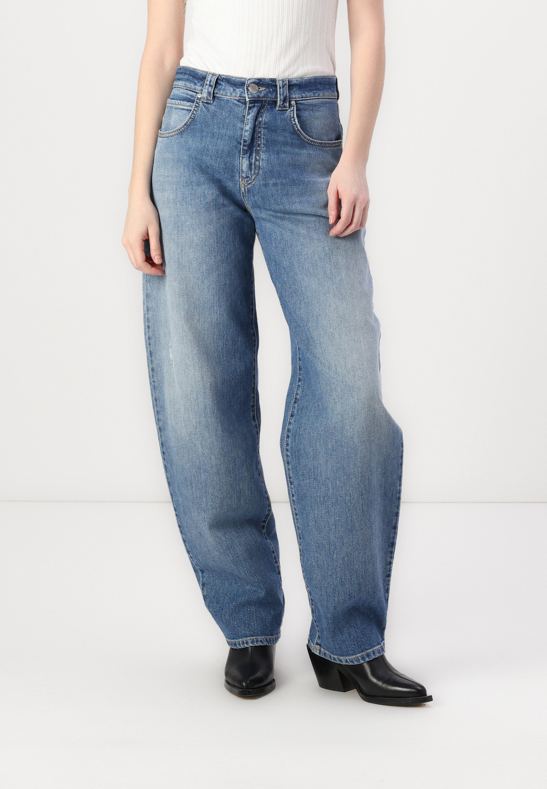 【PINKO】ELOISE EGG DENIM GOLDEN WASH Pinko ELOISE EGG GOLDEN WASH - Wide Leg - light wash/blu