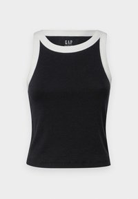 MOD RIB HALTER CROP - Top - black/white