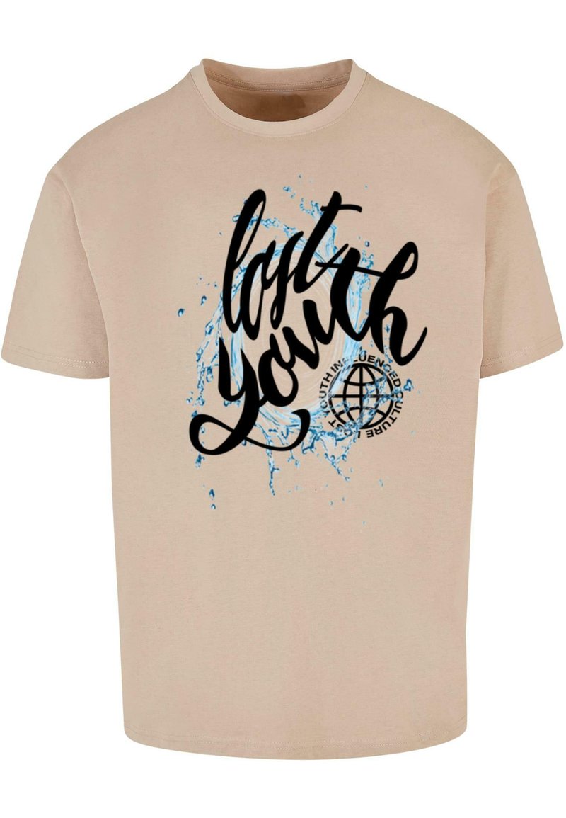 Lost Youth T-shirt print zandkleur