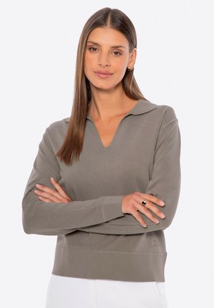 MIT V-AUSSCHNITT  - Poloshirt - dark beige