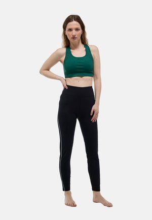 DE À BANDES CONTRASTÉES - Legging (type pantalon) - foret