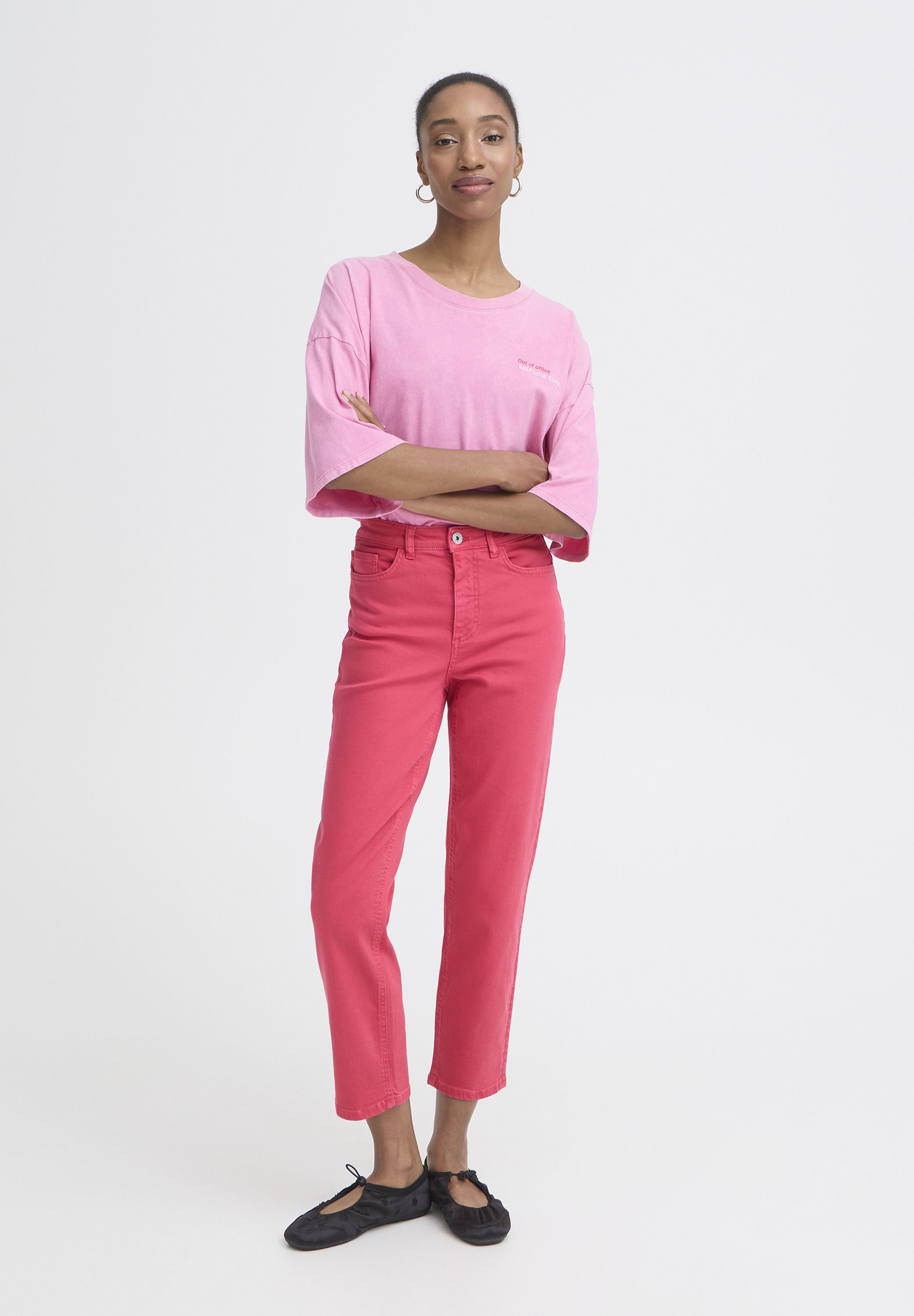 シシクイ BASICJEANS PINKICEPINK 24 ICHI IHZIGGY RAVEN - Straight leg jeans - azalea pink/pink