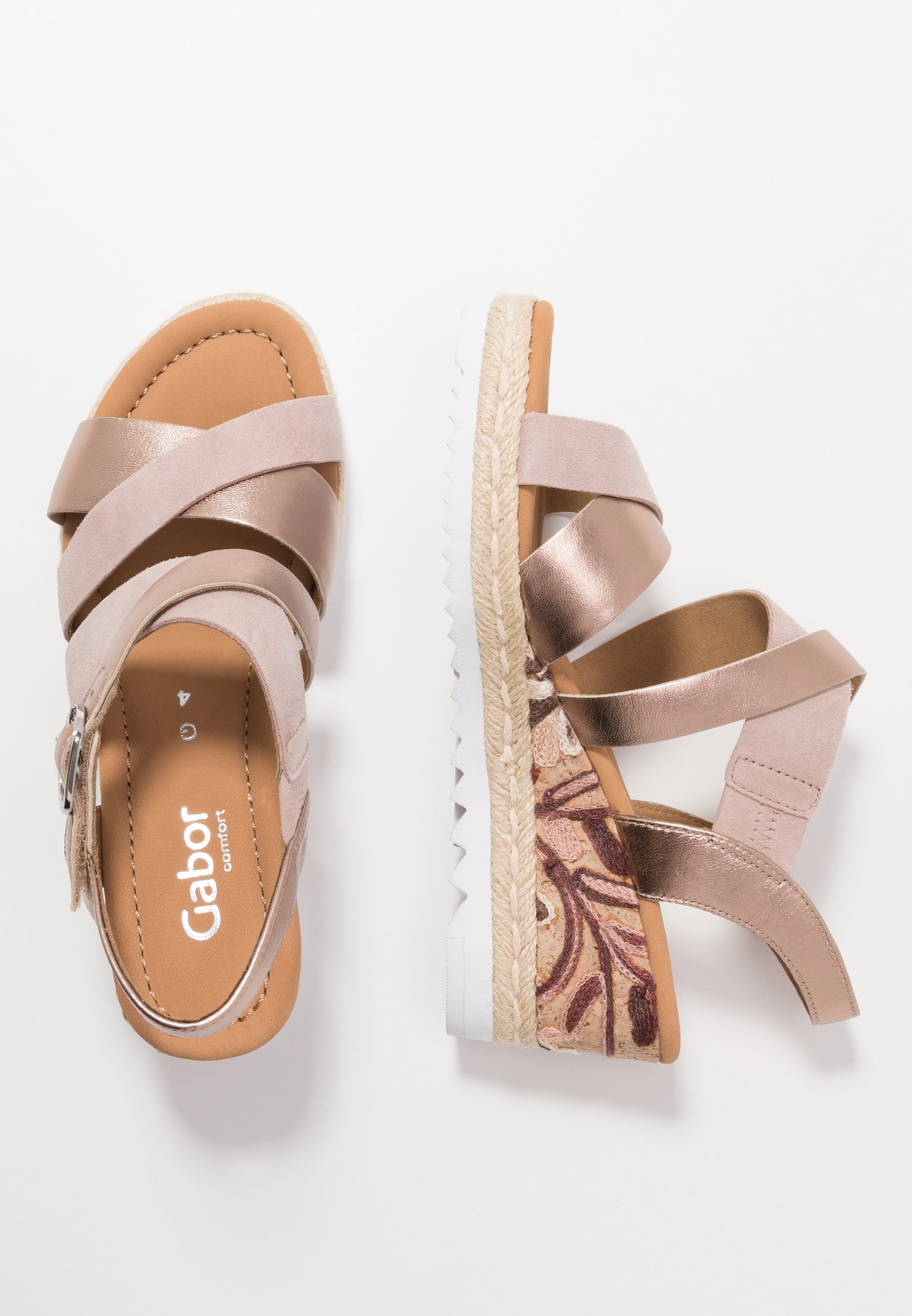 gabor rose gold sandals