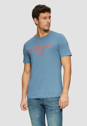 Print T-shirt - blaugrau