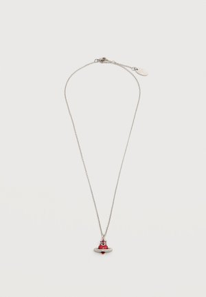 FABIANNA RELIEF PENDANT - Κολιέ - platinum-coloured/red