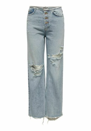 ONLY HIGH WAIST  KIKI - Traperice ravnih nogavica - medium blue denim