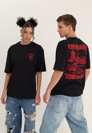 YOURTURN UNISEX - Potiskana majica - black