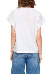 s.Oliver MIT KAPPÄRMELN - T-shirt print - weiß