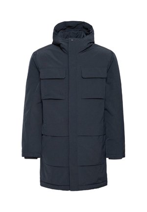 Námořnická parka s kapucí, vybavená několika předními kapsami, s texturovaným povrchem a zapínáním na zip. Navržena pro teplo a praktické využití.