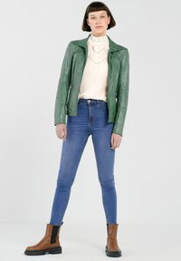 NO N4ME Lederjacke - grün prime