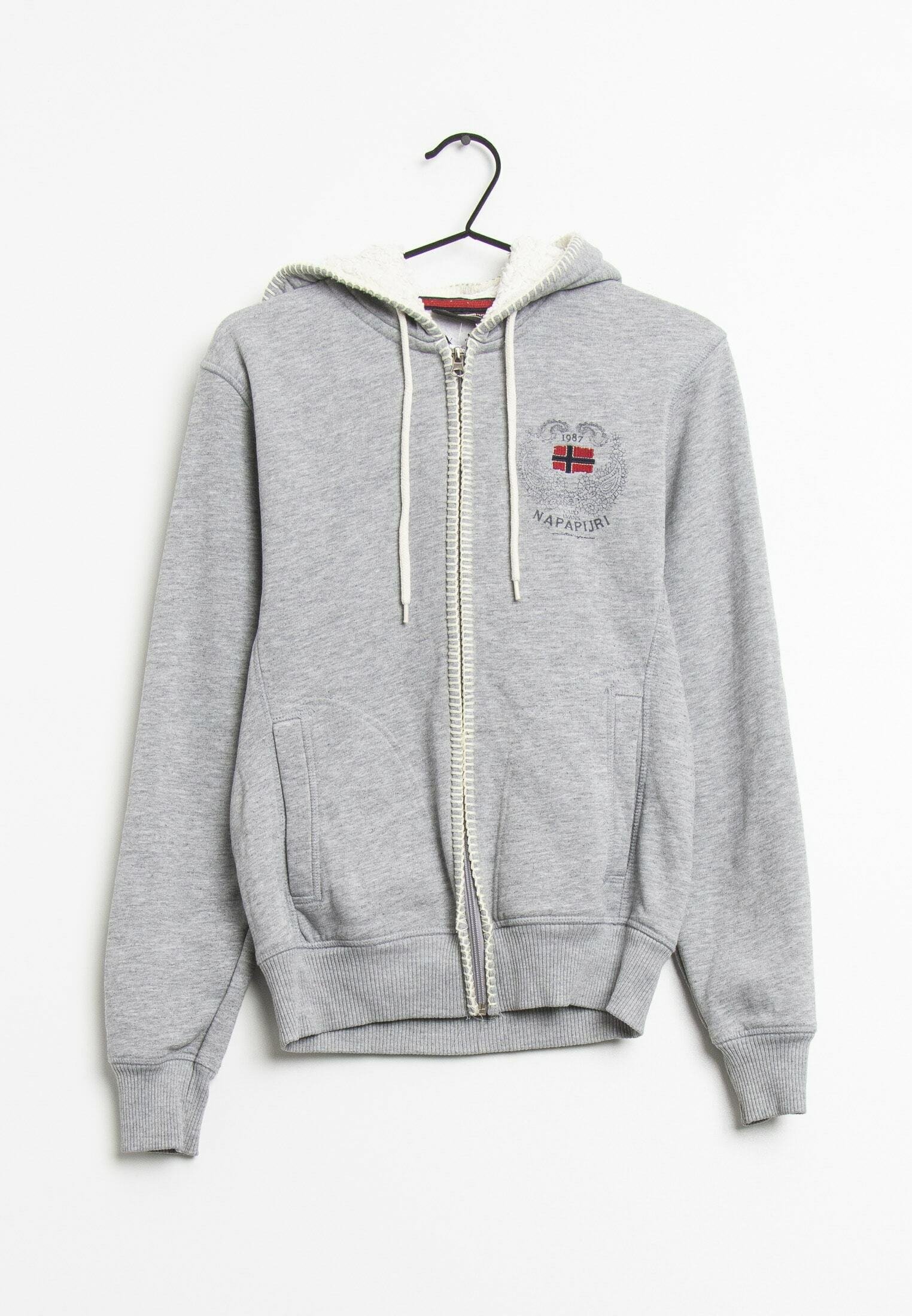 grey zip front sweater