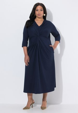 MAXI, DRAPIERT, A-LINIE, V-AUSSCHNITT, 3/4-ARM - Robe en jersey - marine