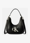 EMBOSSED MONOGRAM CRESCENT BAG - Дамска чанта - black/white