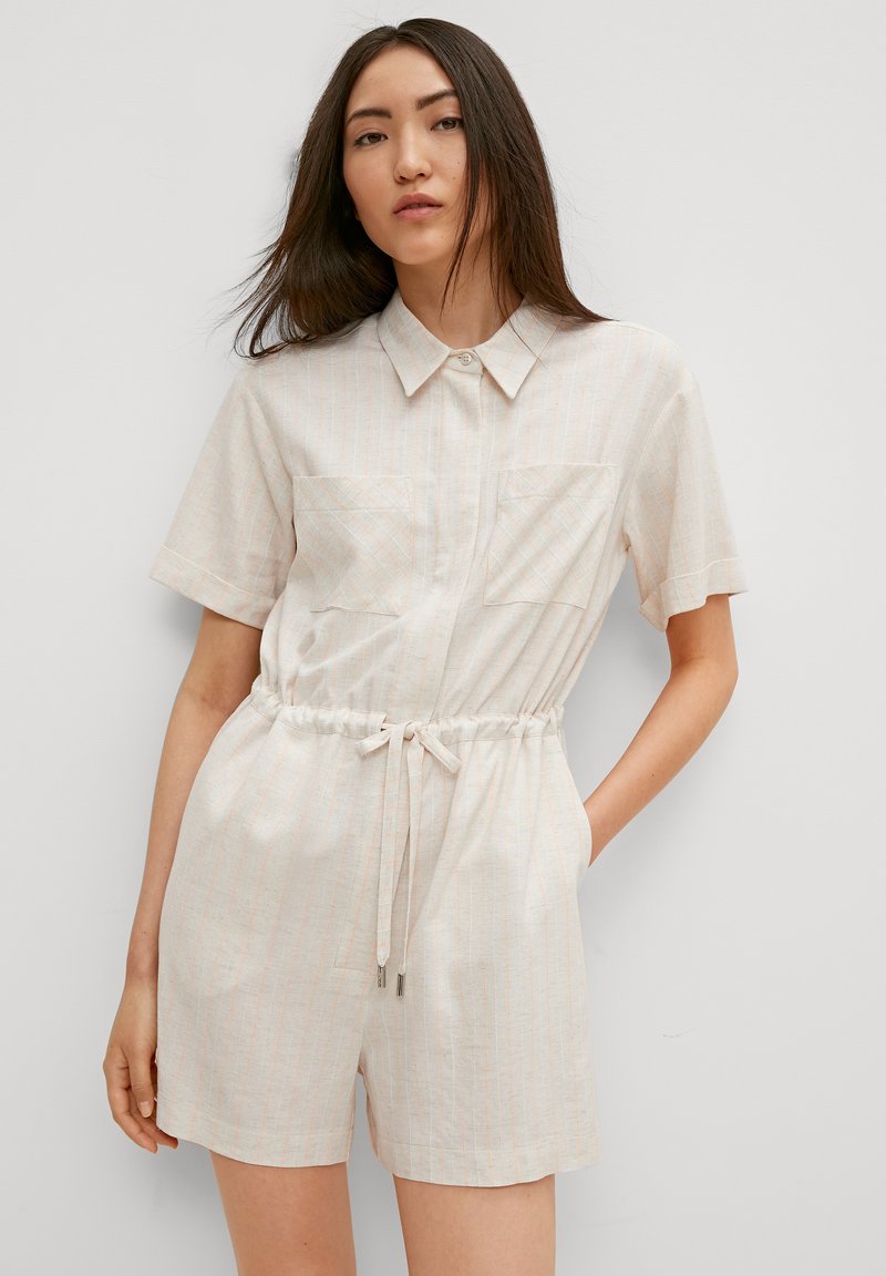 comma casual identity OVERALL AUS LEINENMIX - Jumpsuit - woven pinstripe sa