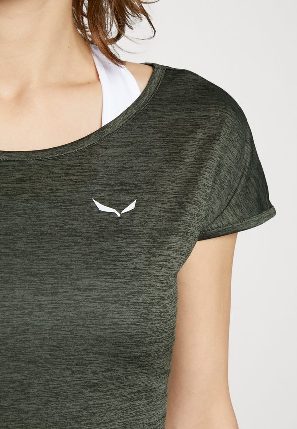 PUEZ DRY TEE - Sports T-shirt - dark olive melange4