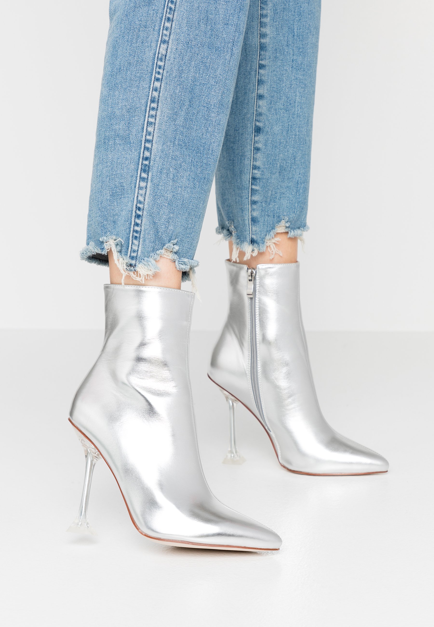 bottines homme talon argenté