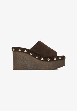 Gino Rossi, GINO ROSSI WOMEN'S BROWN FLIP-FLOPS - Saboţi - brown