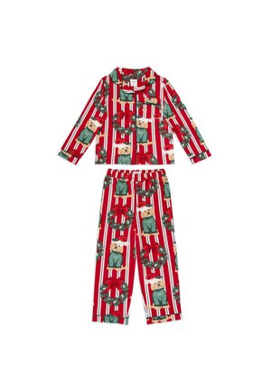 CHRISTMAS DOG WREATH LONG SET UNISEX - Pyjama set - red