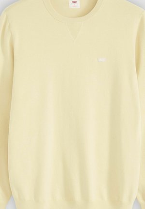 Lichtgele trui met ronde hals en lange mouwen, met een klein Levi's-logo op de linkerborst, gebreide stof, standaard pasvorm.