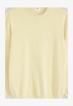 Lysegul crewneck-trøje med lange ærmer og lille Levi's-logo på venstre bryst, strikket stof, standard pasform.