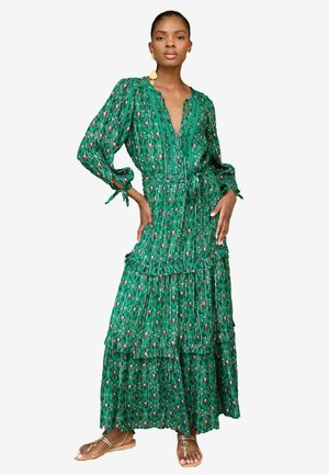 Love & Roses PRINTED V NECKTIE CUFF MIDI  PETITE  - Maxi ruha - green floral