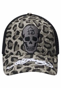 Ed Hardy SKULL TWILL FRONT TRUCKER - Pet - leopard camo